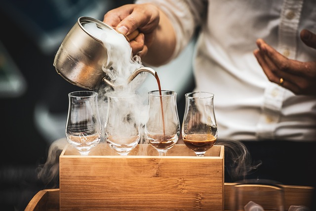 fresh coffee in glasses