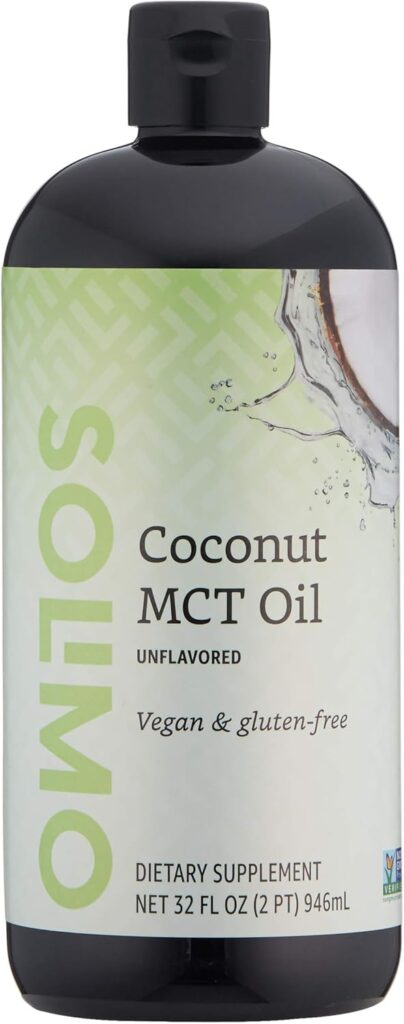 Bottle of vegan unflavored coconut MCT oil