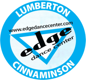 Edge Dance Center logo, blue circle design.