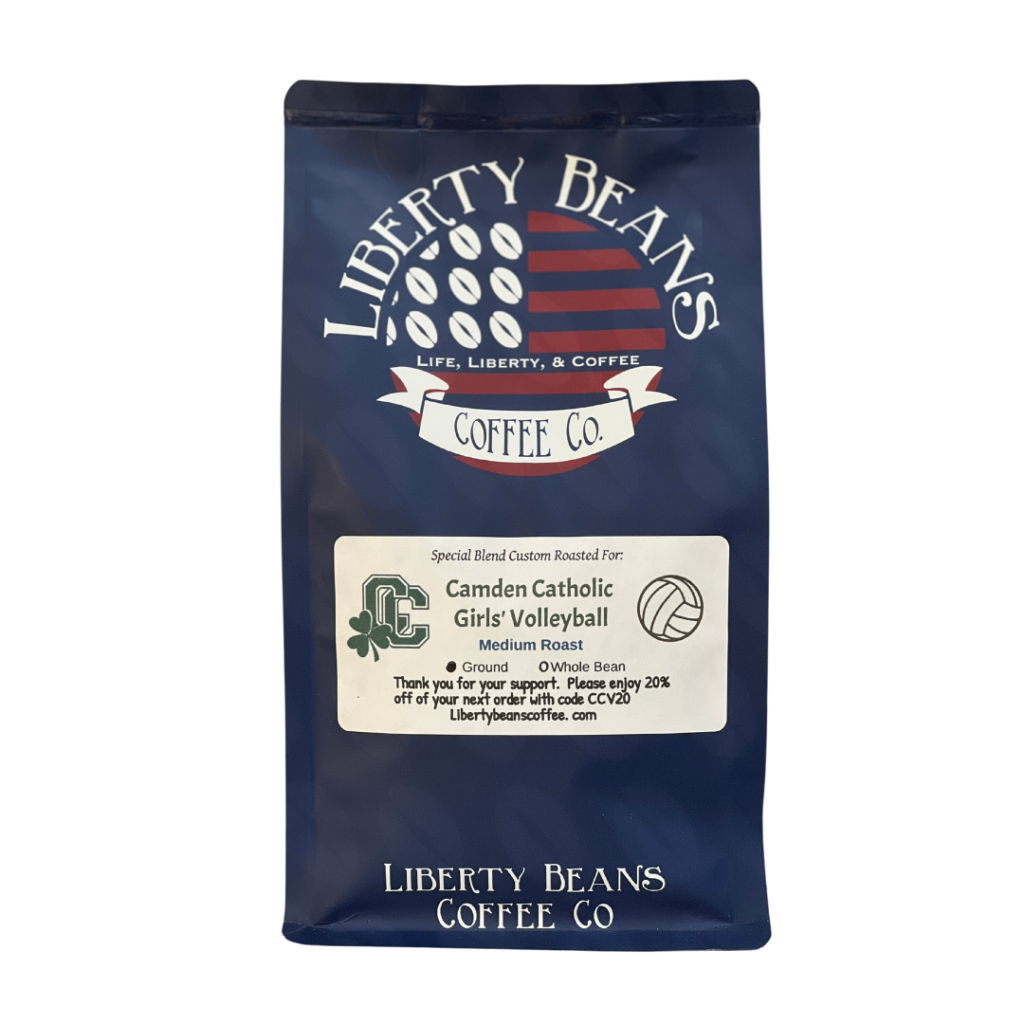 Liberty Beans coffee bag, Camden Catholic Girls Volleyball.