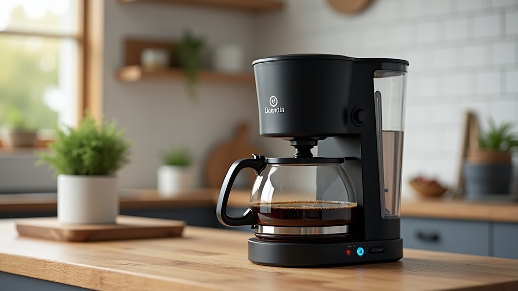 Modern coffee maker on kitchen counter