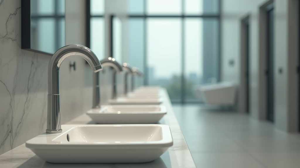 Modern bathroom sinks with chrome faucets