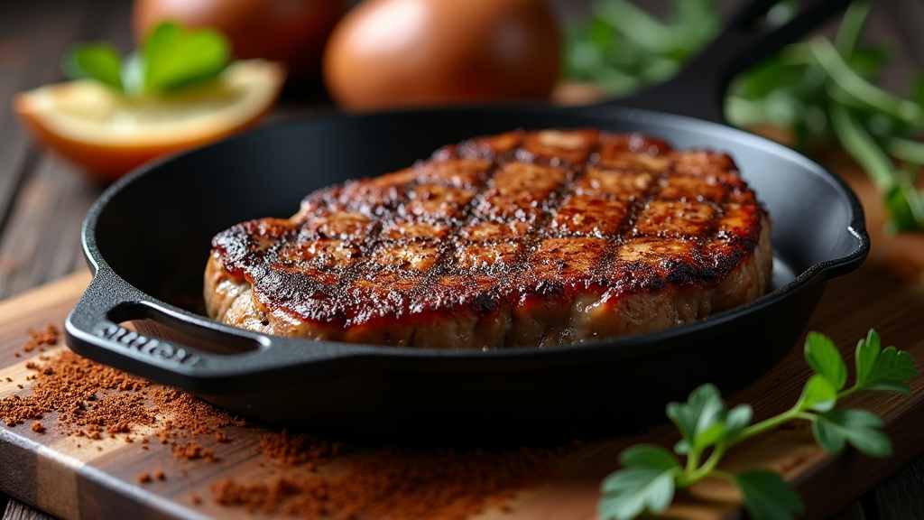 Oven and Skillet Method: Cocoa and Coffee Rubbed Steak