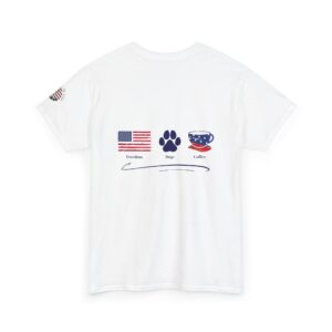 T‑Shirt — Liberty Beans Coffee Co. Back Graphic (Flag • Paw • Coffee)