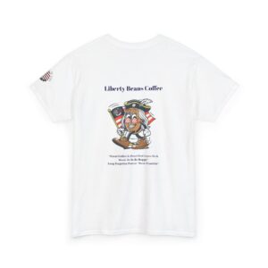 Coffee T-Shirt — "Liberty Beans Coffee" Patriotic Retro Roast Tee